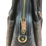 Coach Brown/Black Canvas Mini Darcie Carryall Two-Way Bag