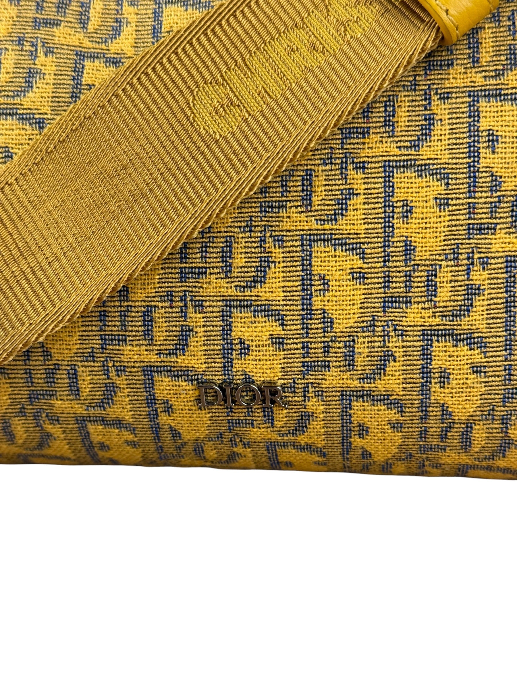 Christian Dior Yellow Oblique Canvas Lingot 22 Shoulder Bag