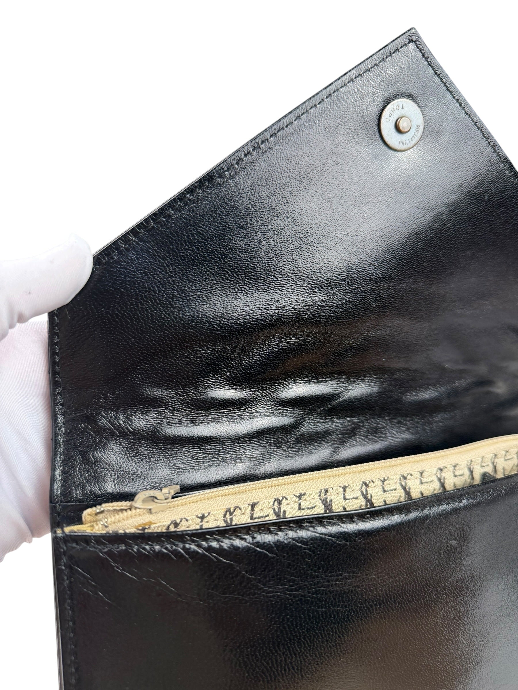 Yves Saint Laurent Black Quilted Leather Clutch