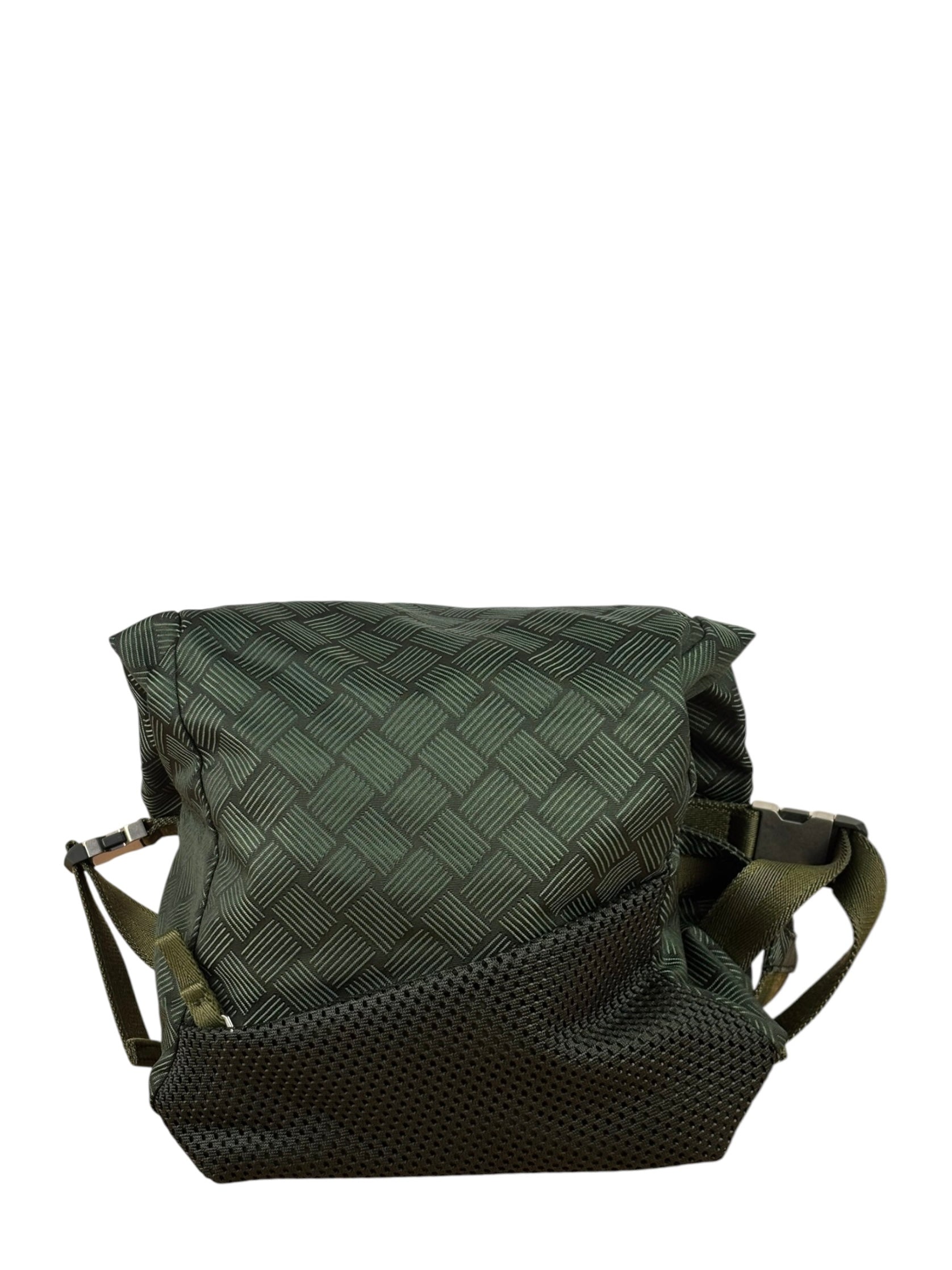 Bottega Veneta Green Nylon/Mesh Intrecciato Belt Bag