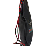 Gucci Black Leather Drawstring Backpack