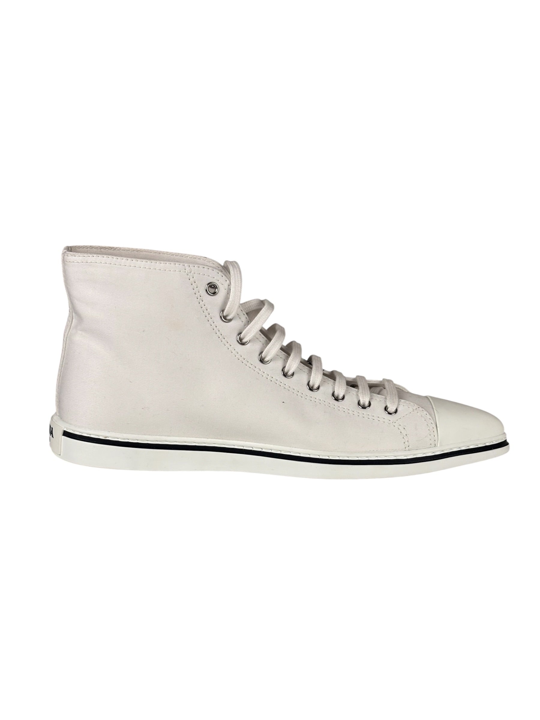 Prada Canvas Olka Dot High Top Point Sneakers
