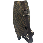 Fendi Brown Leather Trim Baguette