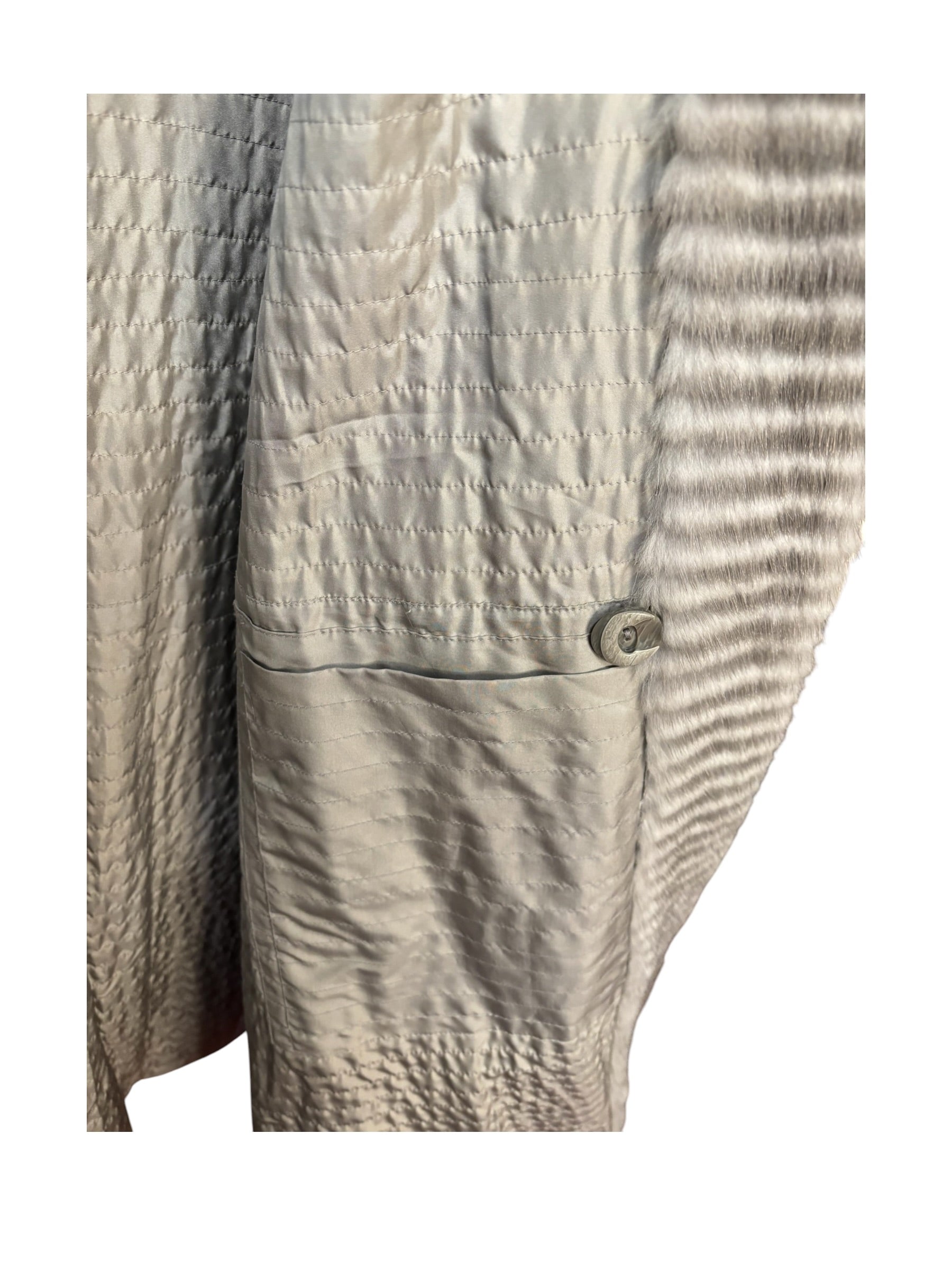 Vintage Grey Mink Fur Long Coat
