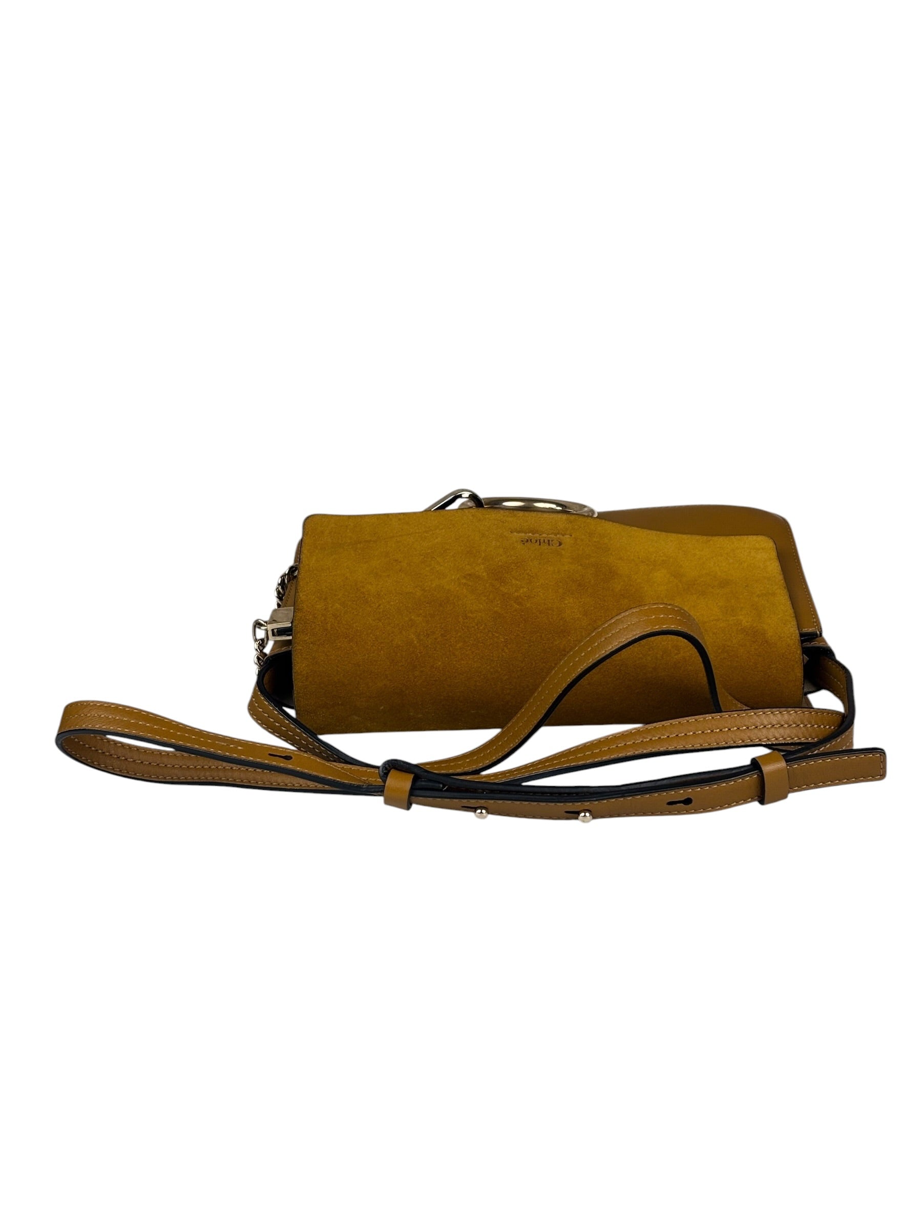 Chloe Mustard Yellow Leather/Suede Faye Bag