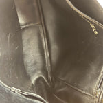 Chanel Vintage Black Leather Quilted Bottom Chain Tote Bag 1987