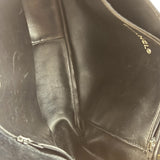 Chanel Vintage Black Leather Quilted Bottom Chain Tote Bag 1987