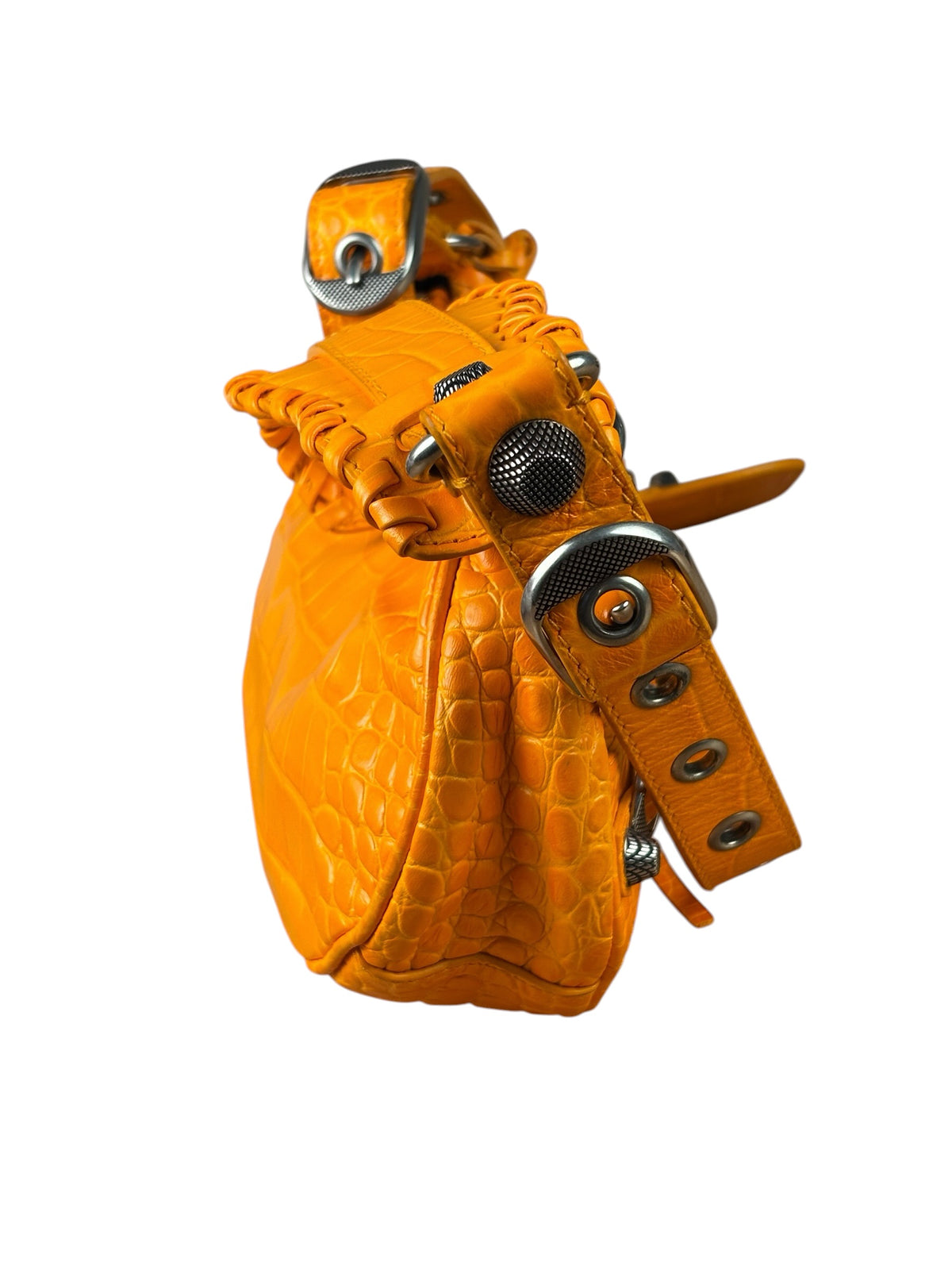 Balenciaga Orange Leather Moto City Bag