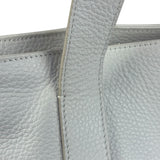Burberry White Pebbled Leather Shoulder Bag