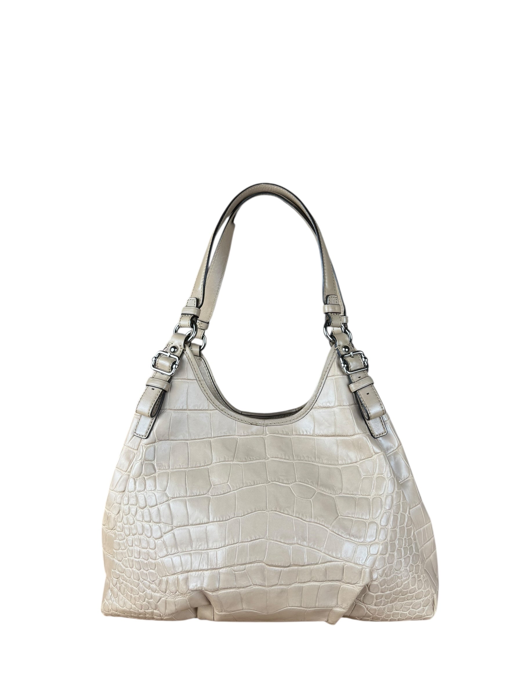 Coach Beige Maggie Croc Handbag