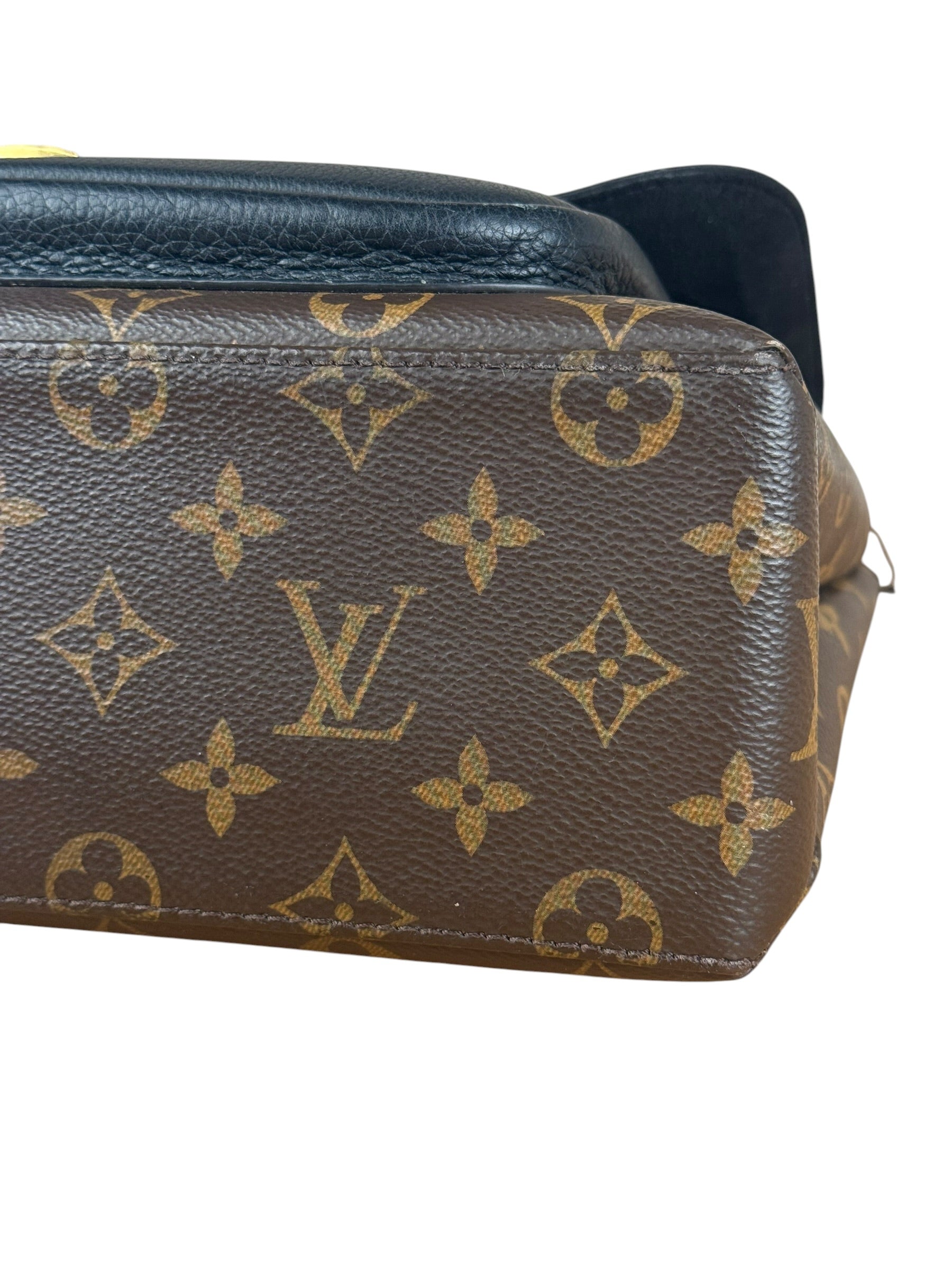 Louis Vuitton Black Leather/ Monogram Marignan 2Way Bag