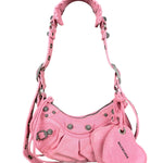Balenciaga Pink Denim Le Cagole Shoulder Bag