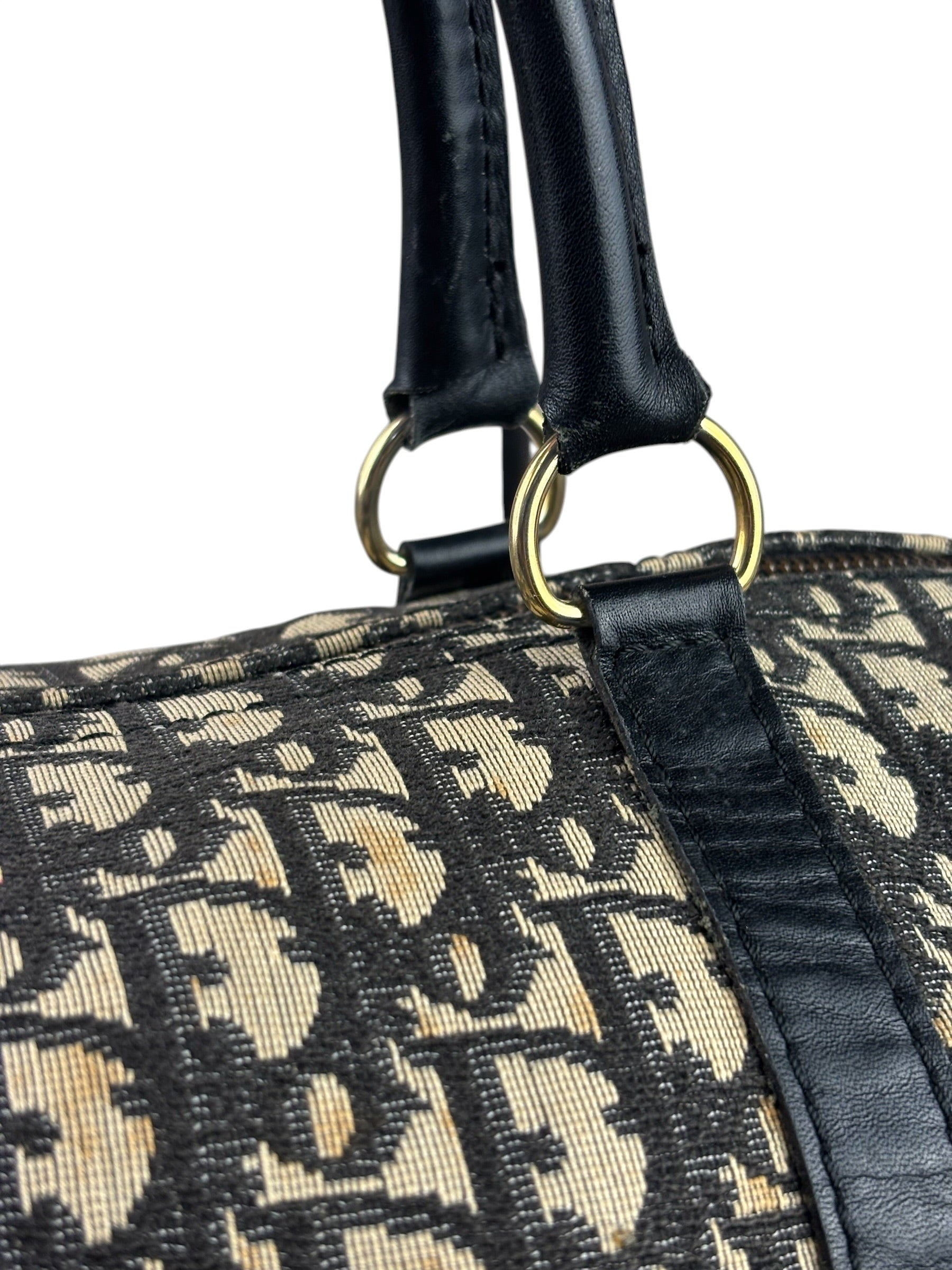Christian Dior Vintage Black Trotter Boston Bag