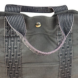 Hermes Grey Canvas Herline Tote Bag