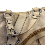 Christian Dior Beige Large Gaucho Double Saddle Shoulder Bag