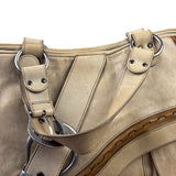 Christian Dior Beige Large Gaucho Double Saddle Shoulder Bag
