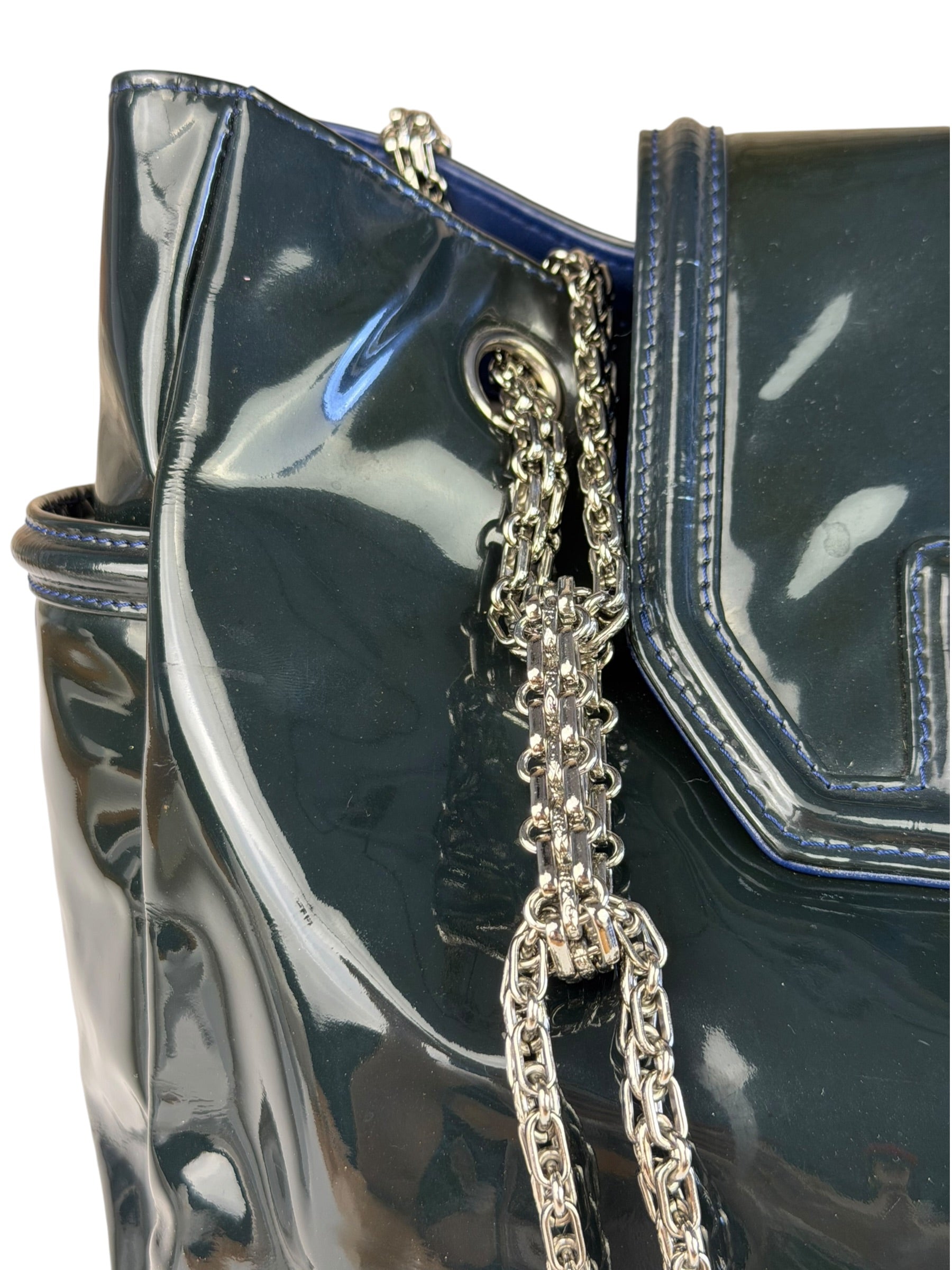 Chanel Green Patent Lambskin Reissue Venetian Mademoiselle Chain Flap Bag 2008