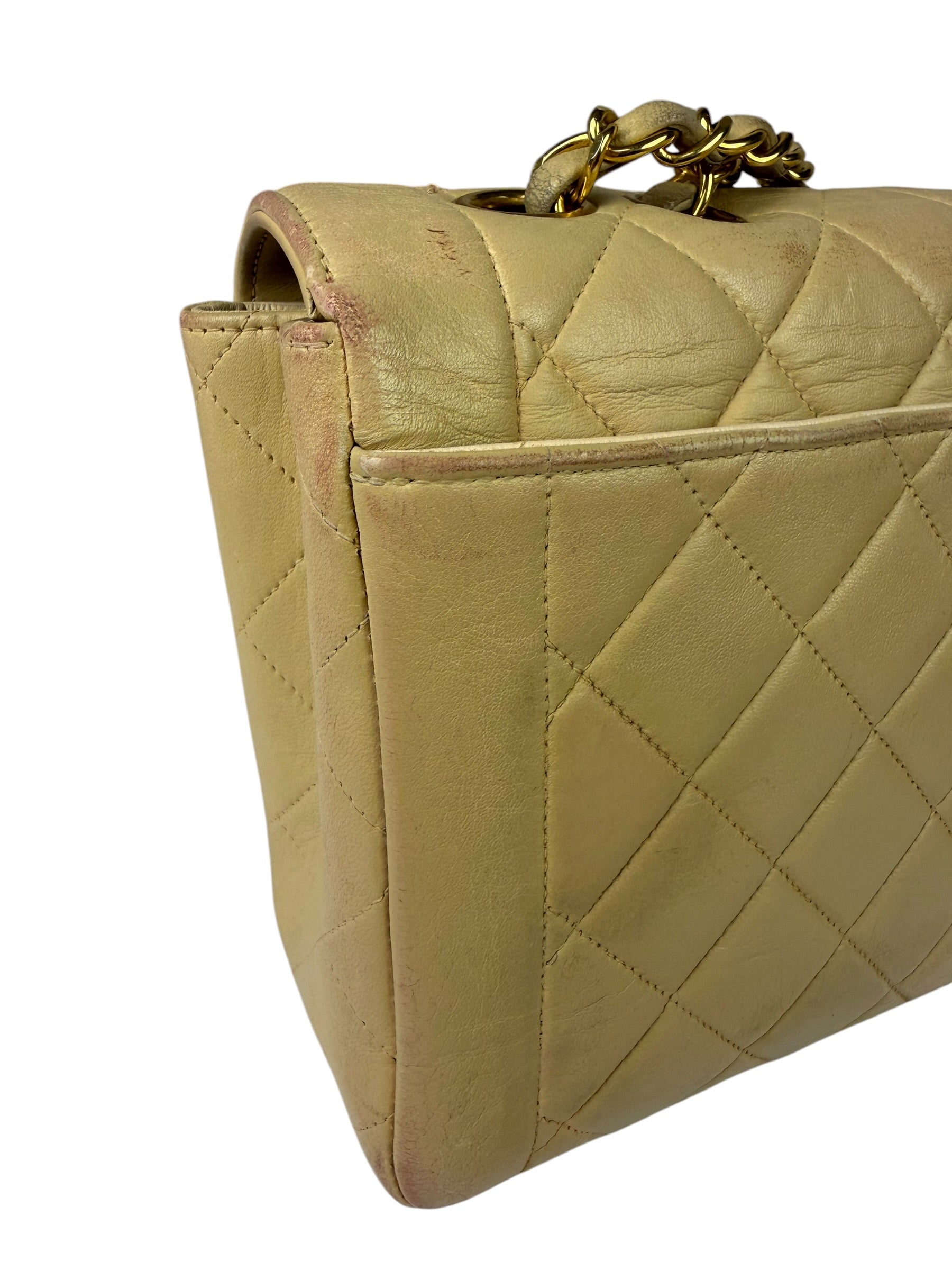 Chanel Vintage Beige Clair Quilted Leather Classic Flap Bag 2004