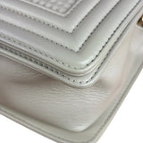 Chanel White Leather Cube Boy Bag 2014