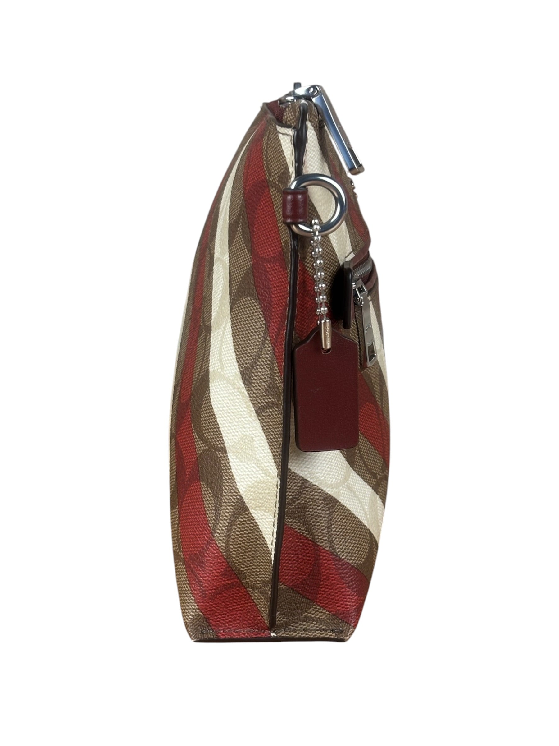 Coach Stripped Signature C Leather Clutch