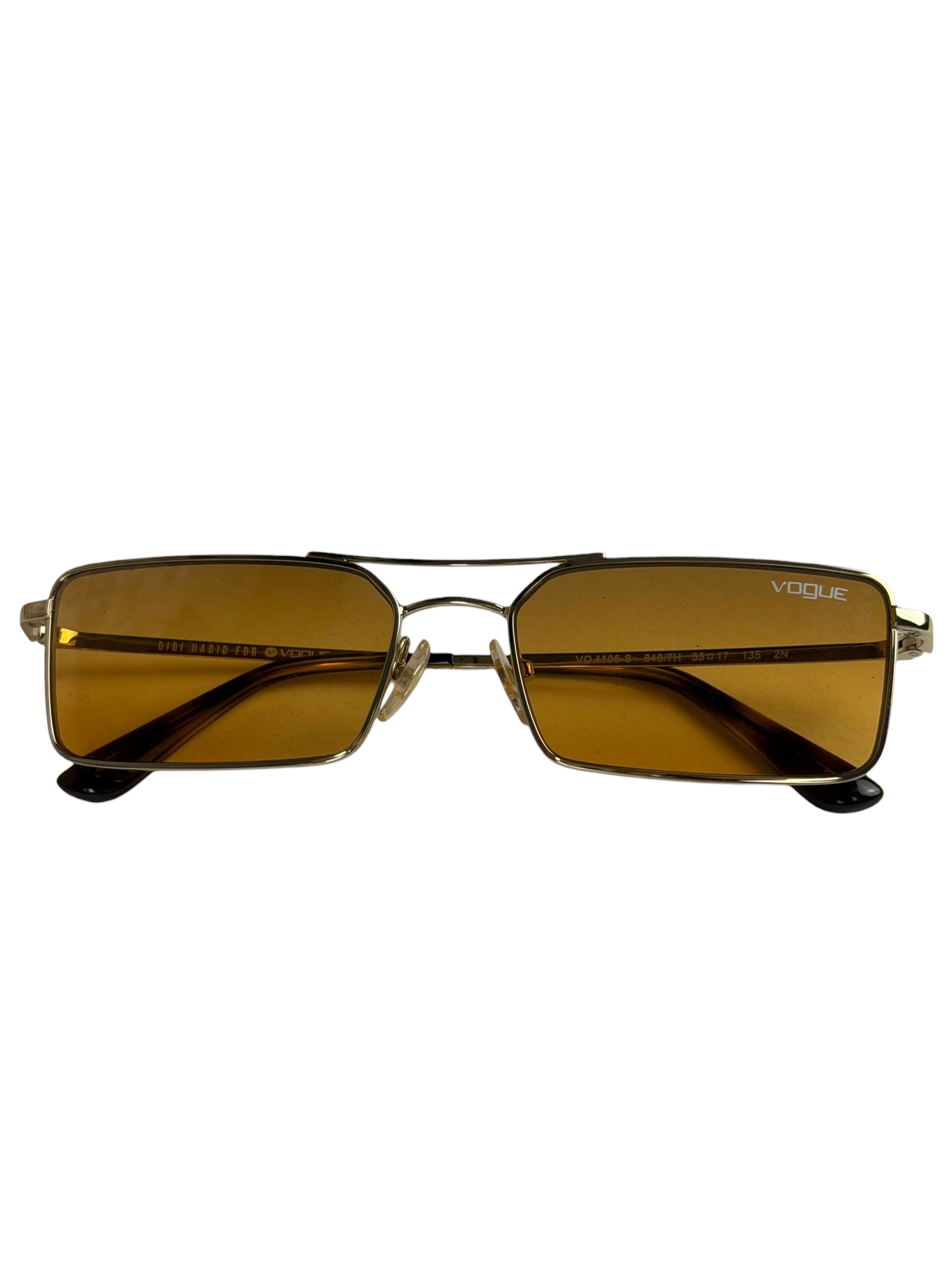 Vogue x Gigi Hadid Gold- Rectangular Sunglasses