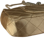 Chanel CC Limited Edition Gold Satin Quilted Flap Bag 2008