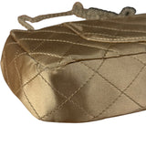 Chanel CC Limited Edition Gold Satin Quilted Flap Bag 2008