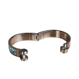 Hermes Palladium Plated Charniere Enamel Bangle PM