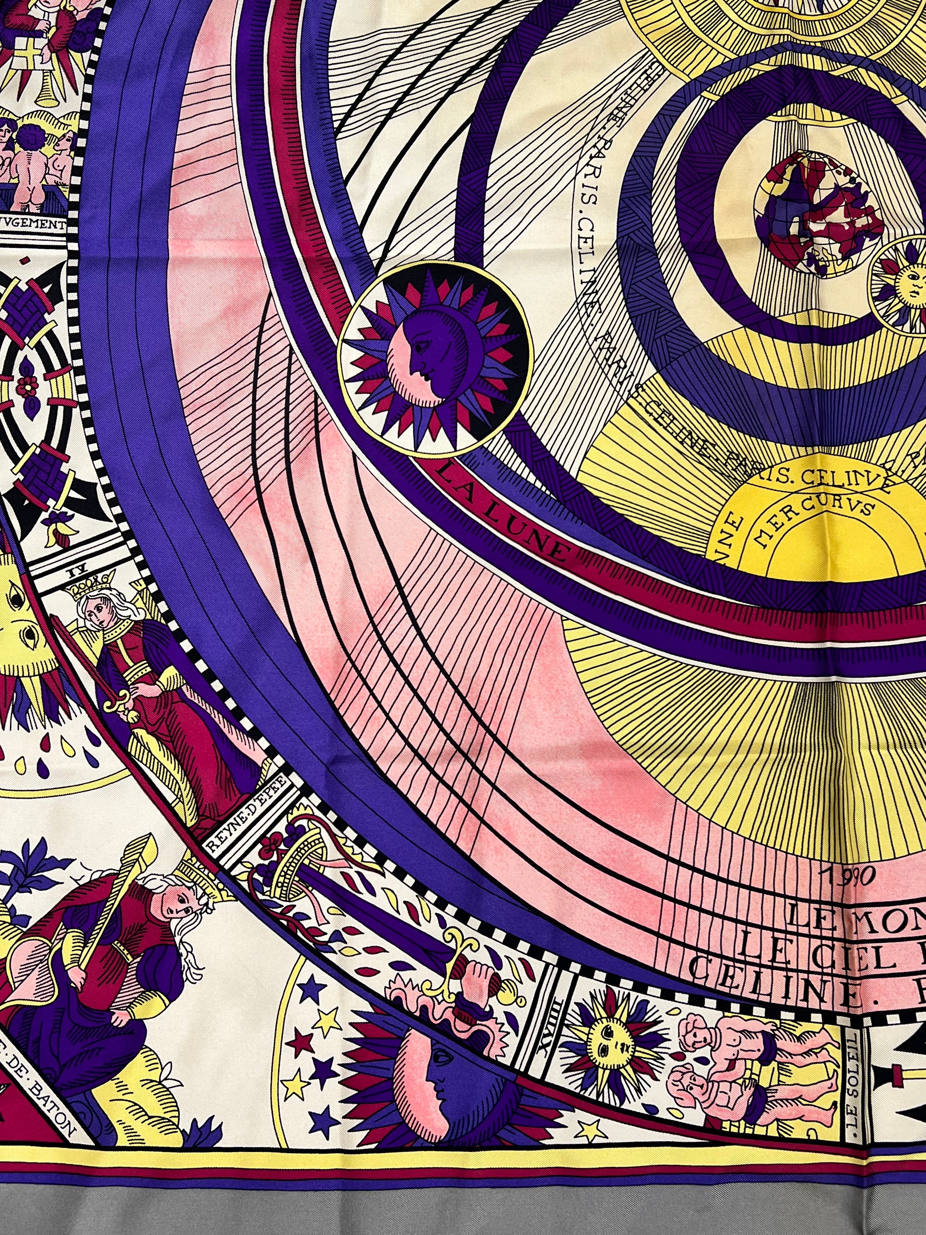 Celine Vintage Sun Scale Silk Scarf