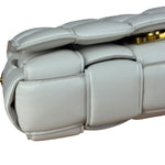 Bottega Veneta White Leather Padded Cassette Chain Bag