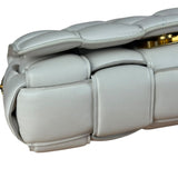 Bottega Veneta White Leather Padded Cassette Chain Bag