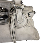 Chloé White Leather Paddington Handbag (Repainted)