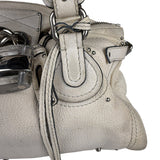 Chloé White Leather Paddington Handbag (Repainted)