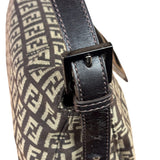 Fendi Black/Beige Leather Trim Zucca Mamma Baguette