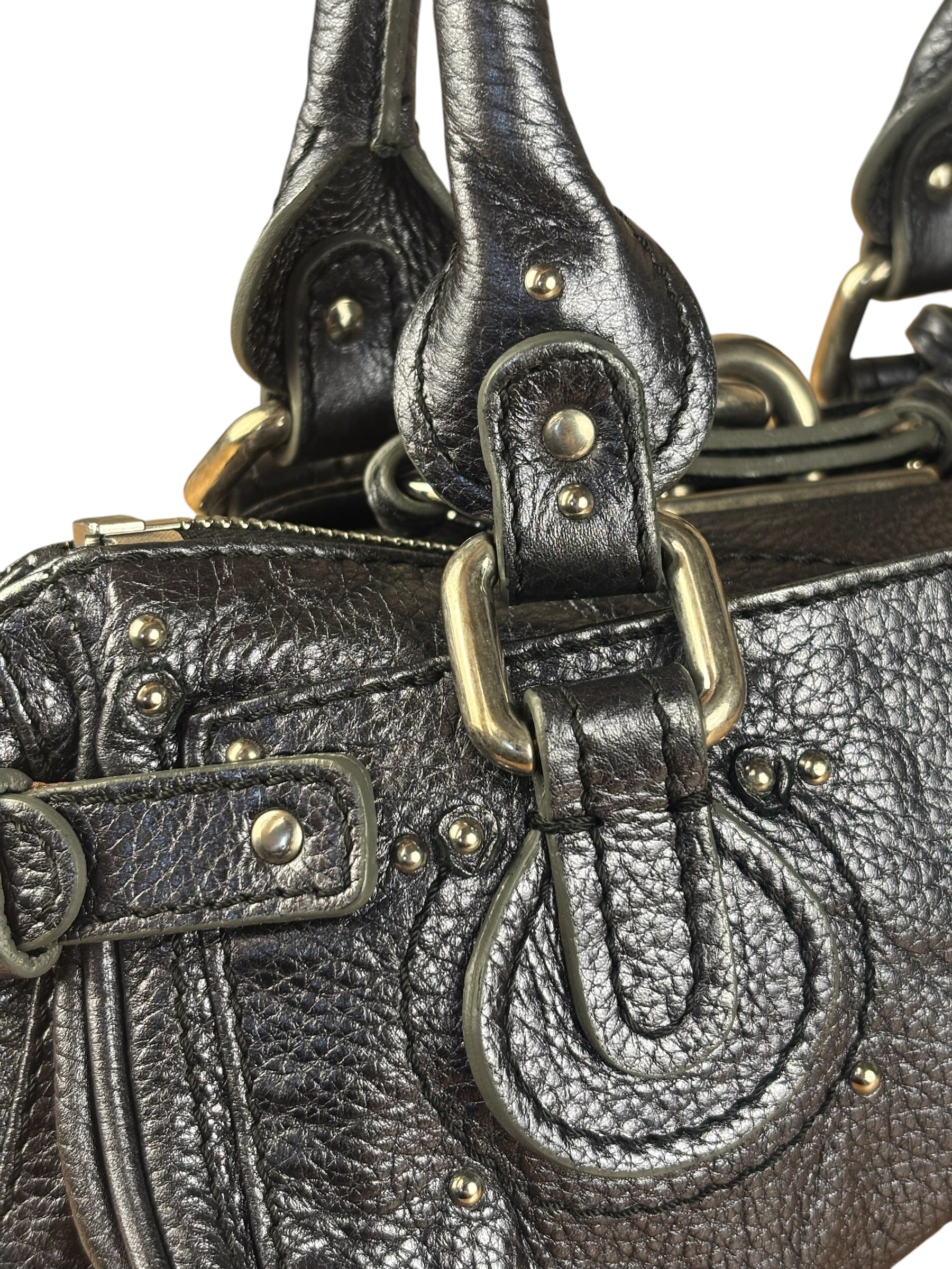 Chloé Grey Metallic Small Paddington Handbag