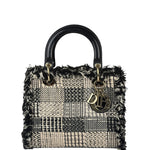 Christian Dior Black/White Tweed Lady Dior Two-Way Bag