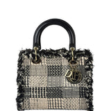 Christian Dior Black/White Tweed Lady Dior Two-Way Bag