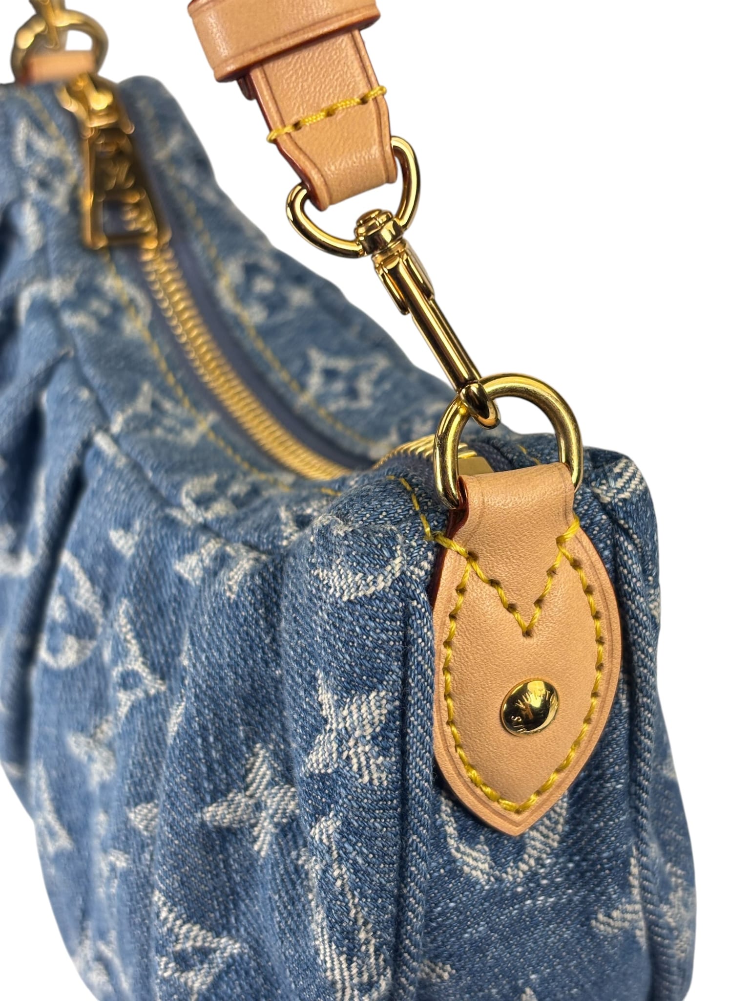 Louis Vuitton Blue Denim/Leather Trim Pochette