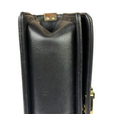 Chanel Black Chevron Leather Boy Medium Flap Bag 2017