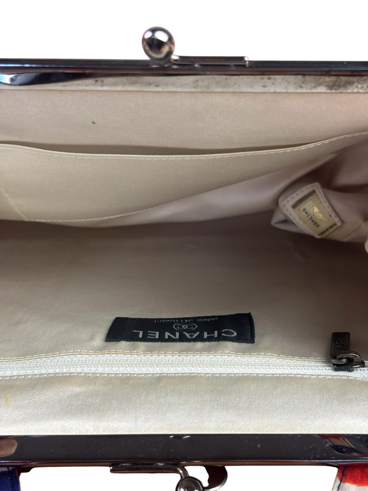 Chanel Blue Logo Kiss Lock Bag 2000