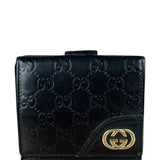 Gucci GG Vintage Black Guccissima Sukey French Flap Wallet