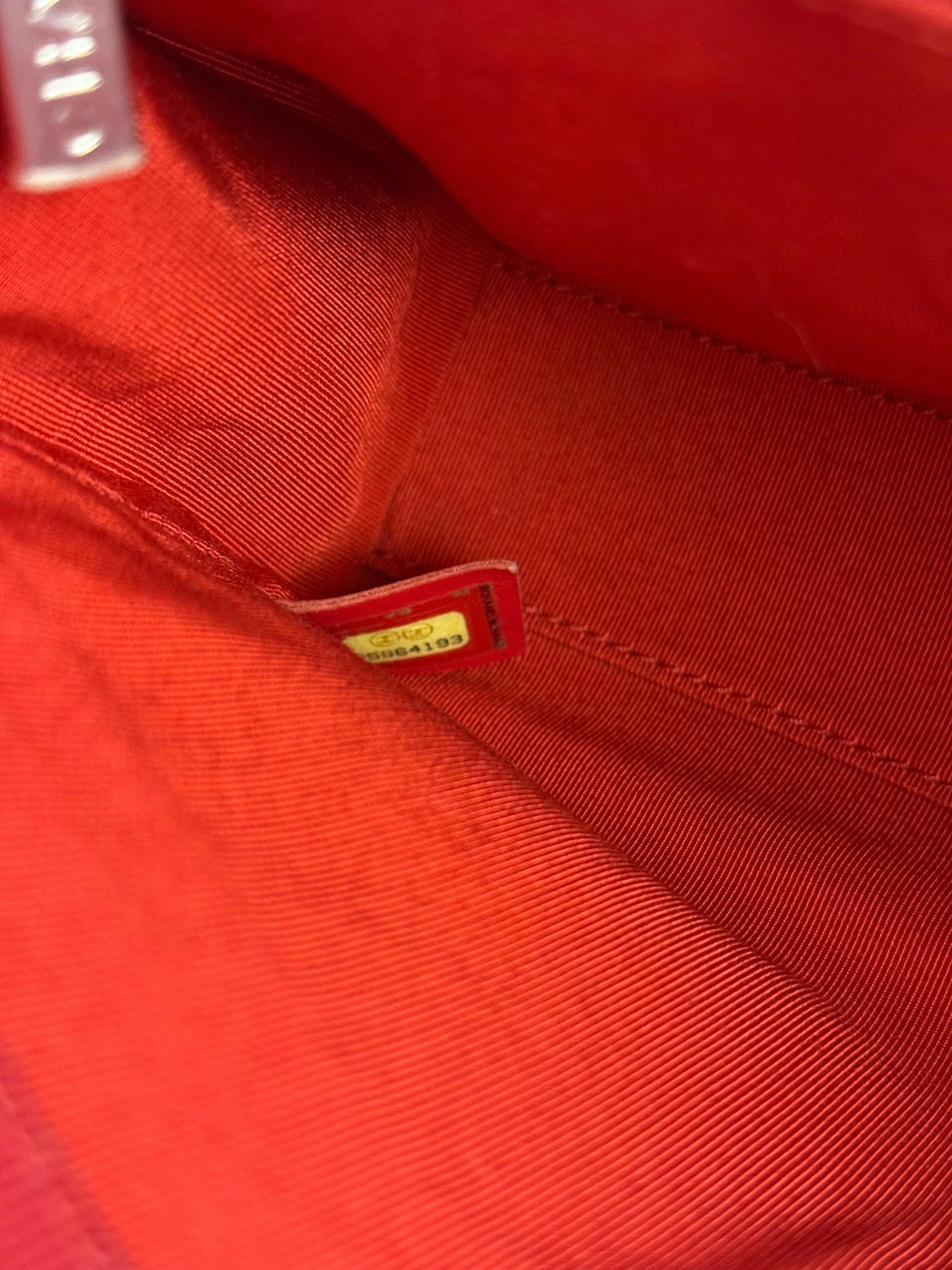 Chanel Red CC Quilted Crumpled Calfskin Flap Bag 2018