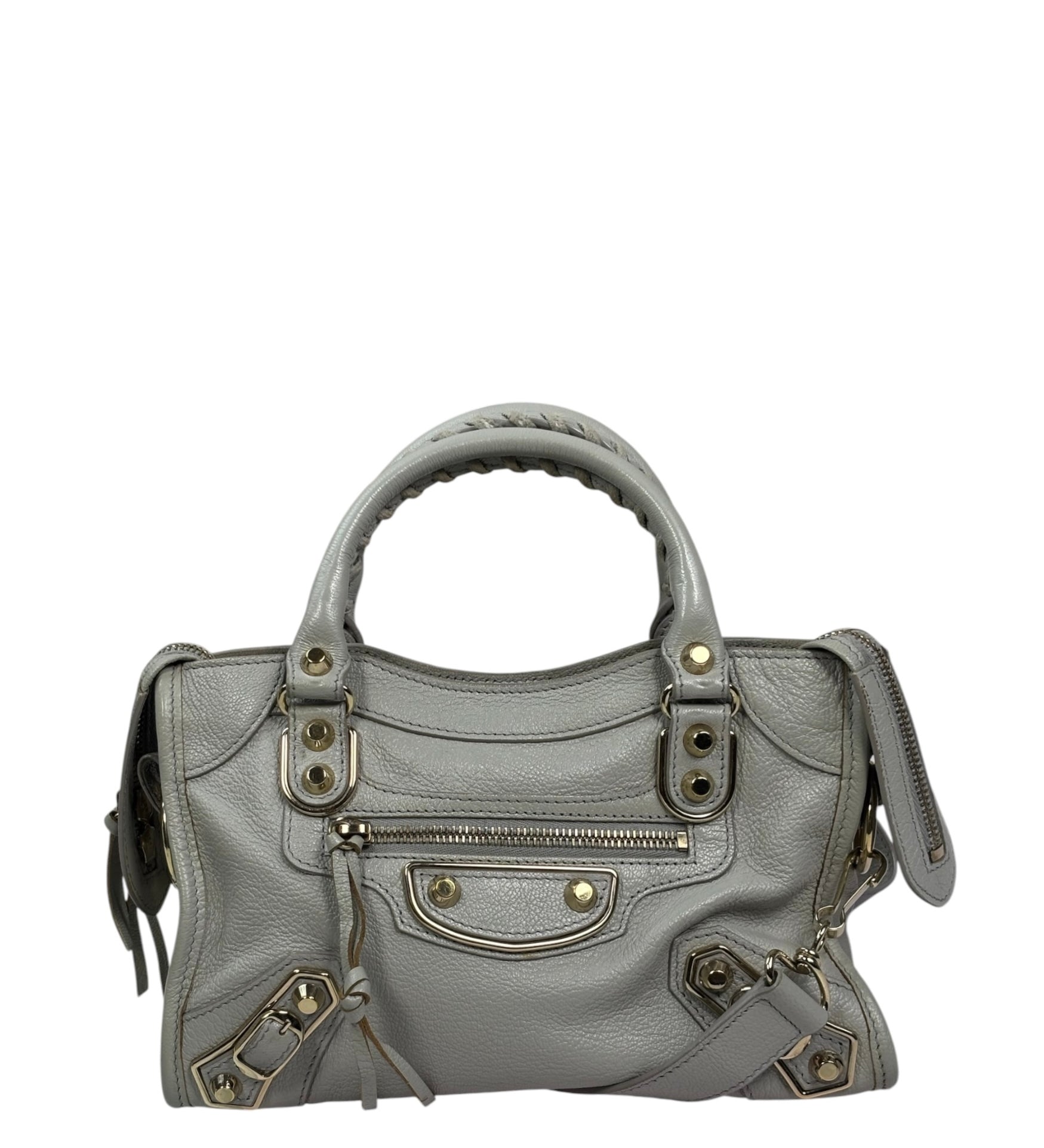 Balenciaga Grey Leather Nano City Two-Way Bag