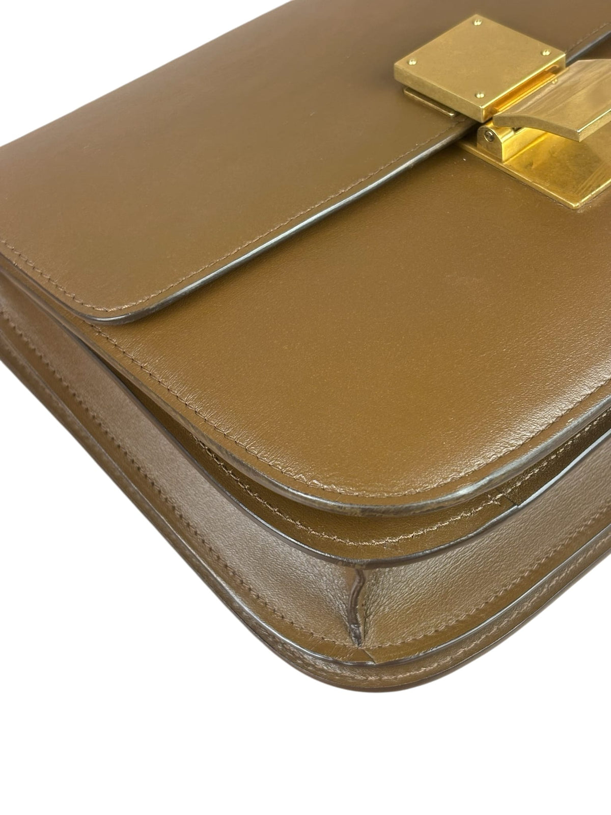 Celine Brown Leather Medium Classic Box Bag