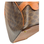 Celine Brown Leather Macadam Dome Handbag