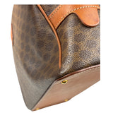 Celine Brown Leather Macadam Dome Handbag