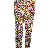 Roberto Cavalli Multicolored Animal-Print Denim Straight Pants