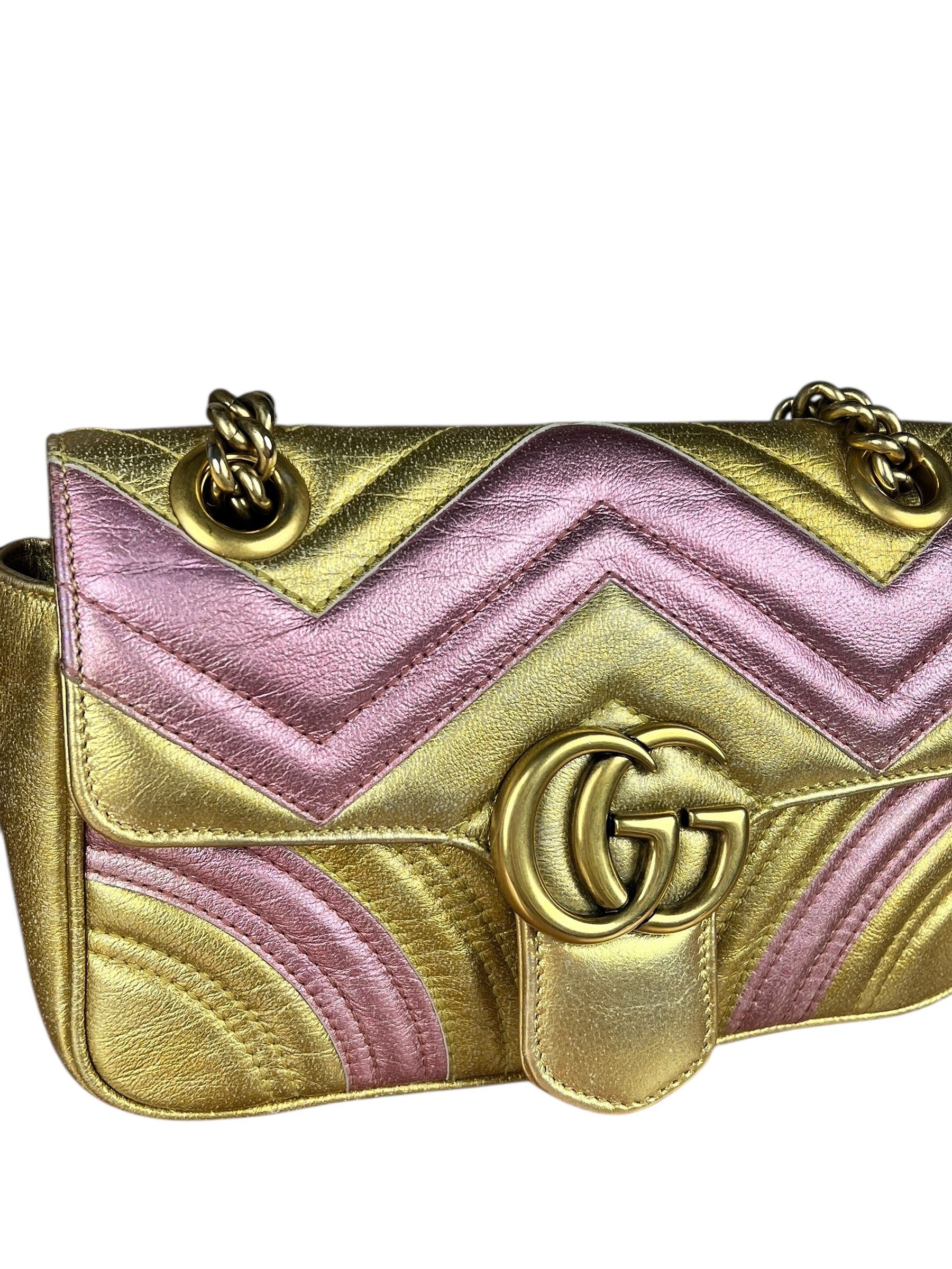 Gucci GG Metallic Marmont S Flap Bag