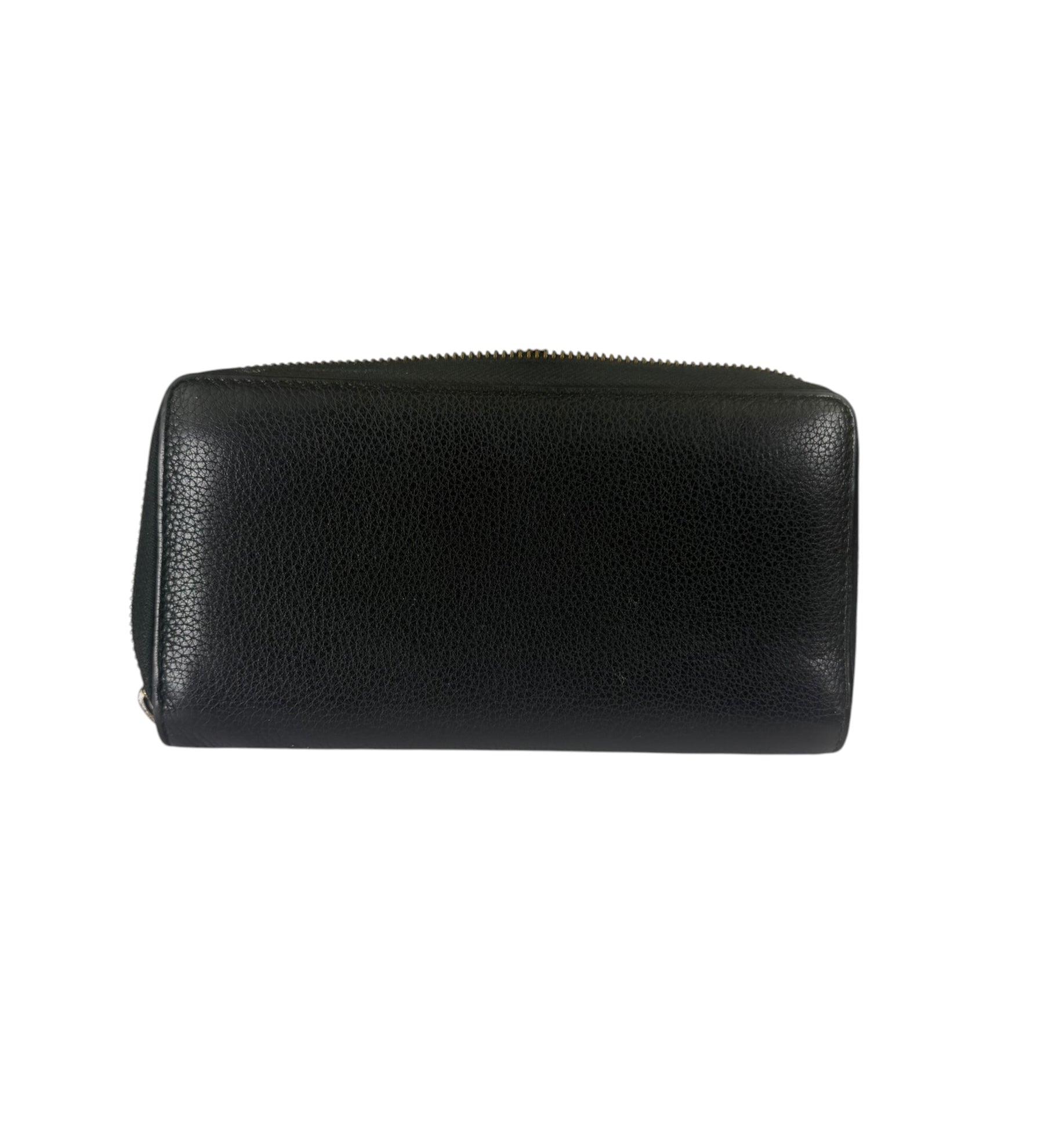 Gucci Black Leather Zip-Around Long Wallet