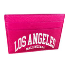 Balenciaga Leather Los Angeles Card Holder Fuchsia